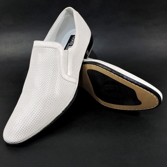 GOODMAN ?? MEN\'S WHITE LEATHER COMFORT SUMMER LOAFERS